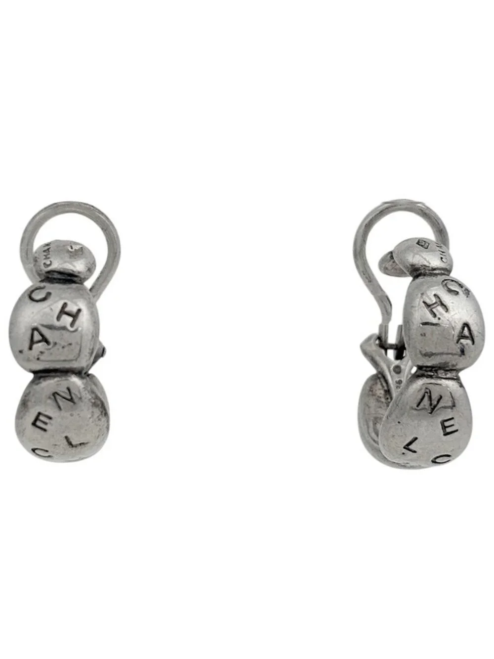 Chanel Logo Earrings 925 Sterling Silver